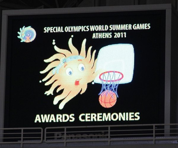 Anzeigetafel der Weltsommerspiele der Special Olympics