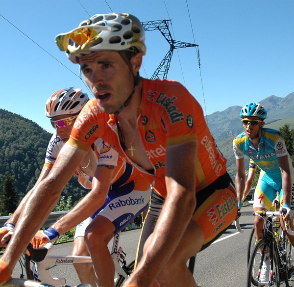 Erschöpfung bei einer Bergetappe der Tour de France