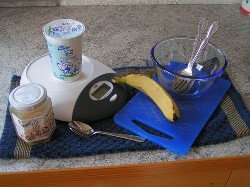 Zutaten für das Bananenjogurt