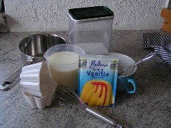 Zutaten für den Vanillepudding