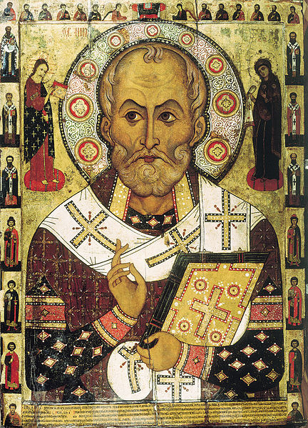 Nikolaus von Myra (russische Ikone von Aleksa Petrov, 1294)
