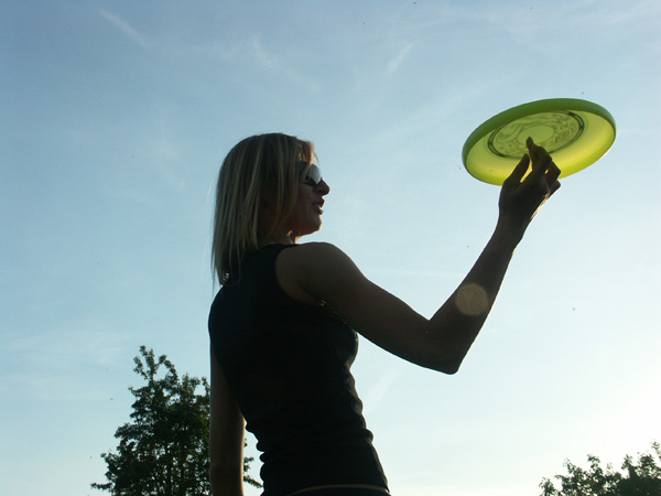 Delay-Trick mit einer Frisbee